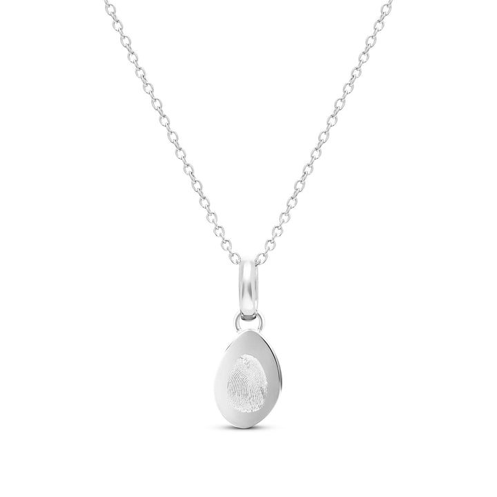 Organic Fingerprint Droplet Necklace (Silver)