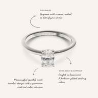 Oval Cut Solitaire Ring 1ct (Silver)