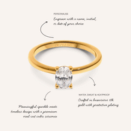 Oval Cut Solitaire Ring 1ct (Gold)