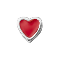 Red Heart Necklace Charm (Silver)