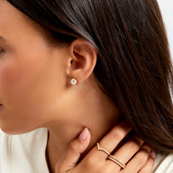 Round Solitaire Stud Earrings 1ct (Gold)