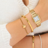 Round Photo Locket Bracelet (Gold)