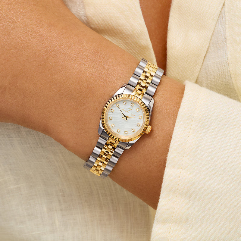 Mini Two Tone Pearl Link Belgravia 23 Watch - ENGRAVING TEST
