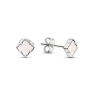 Fine Mini Pearl Clover Studs (Silver)