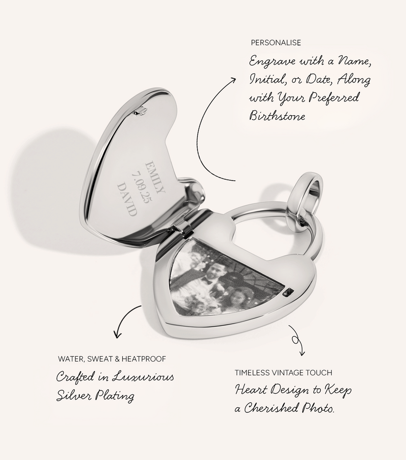 Photo Love Locket Necklace (Silver)