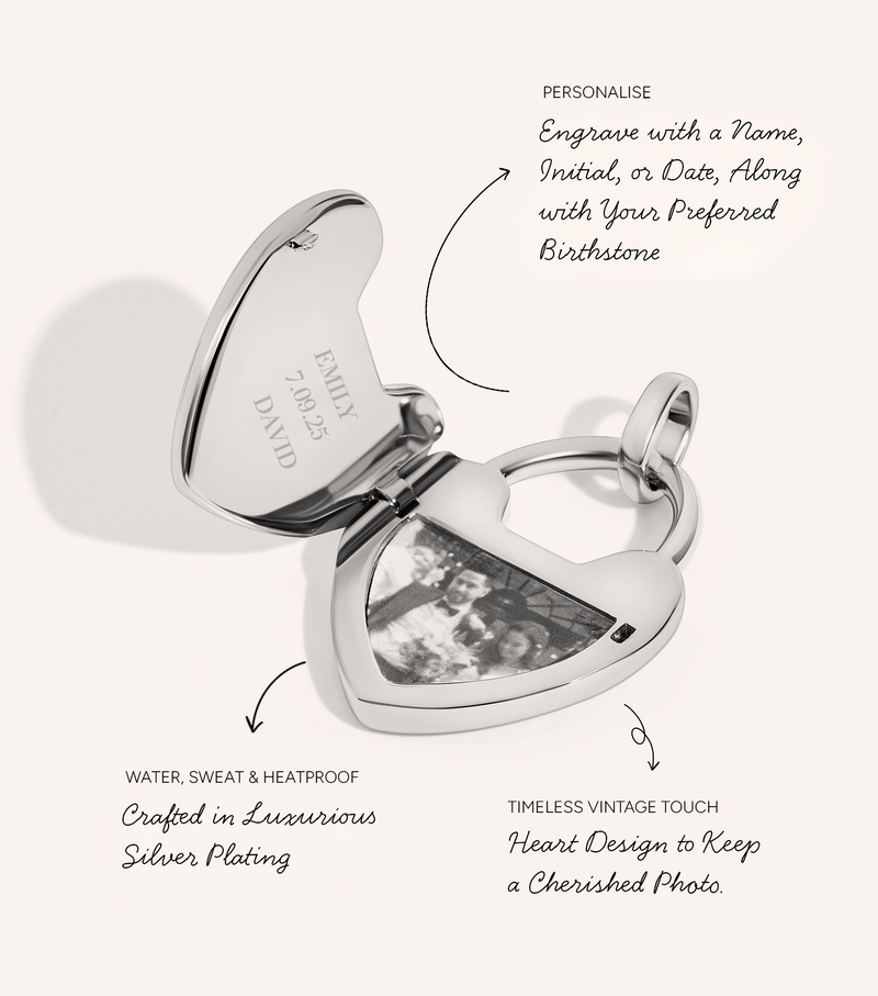 Photo Love Locket Necklace (Silver)