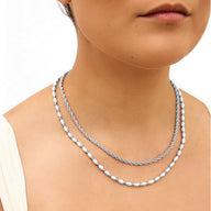 Small Rope Chain Necklace (Silver)