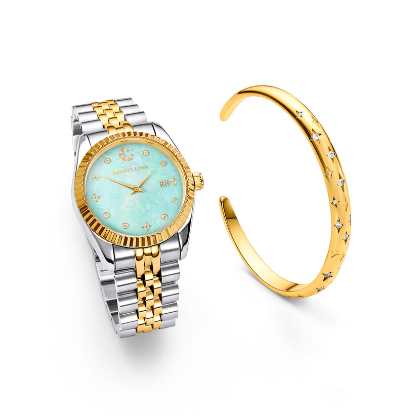 Moon & Back Bangle & Belgravia Watch Set
