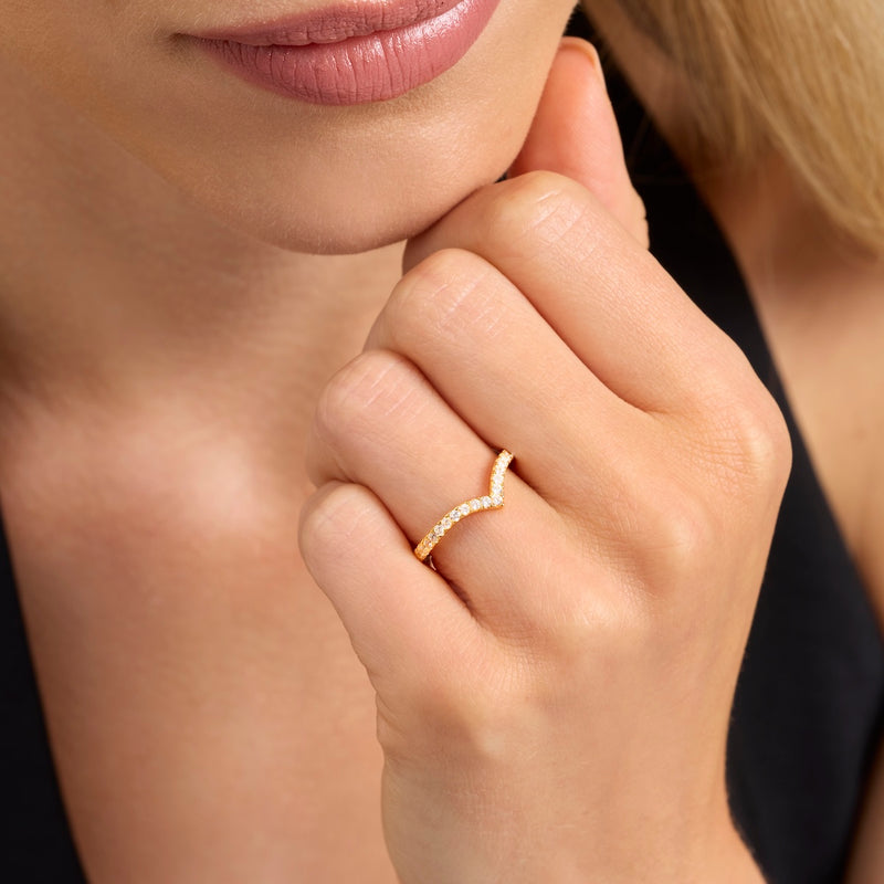 Oval Ring & Wishbone Stacking Set (Gold)