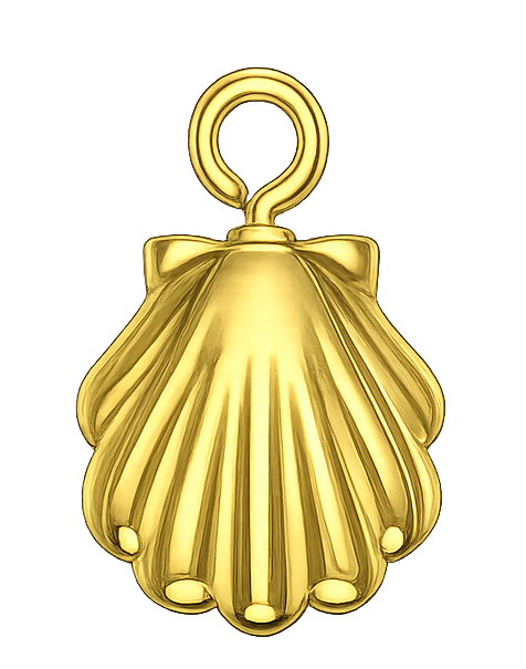 Written In The Sand Mini Scallop Shell Charm (Gold)