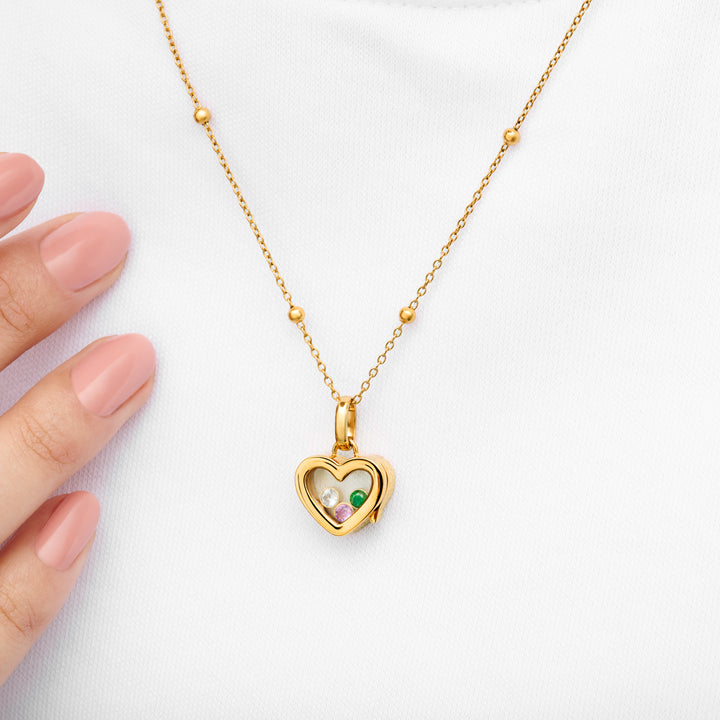 Floating Birthstone Charm (Gold)