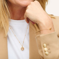 Floating Birthstone Locket Necklace (Gold)