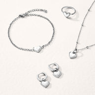 White Quartz Heart Bracelet (Silver)