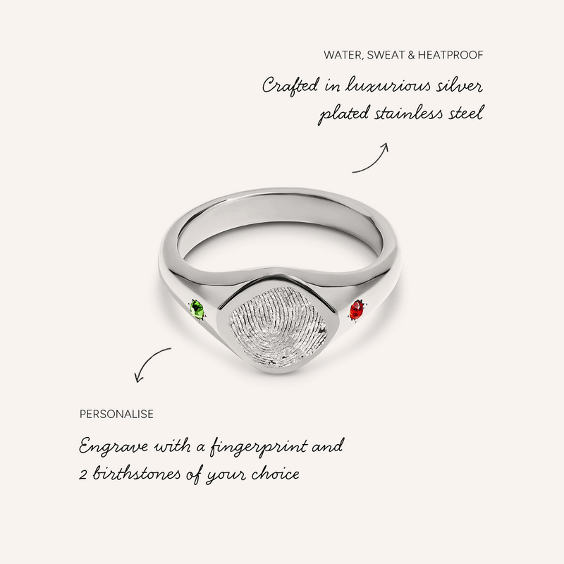 Written In The Stars Fingerprint Signet Ring (Silver)