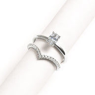 Oval Ring & Wishbone Stacking Set (Silver)