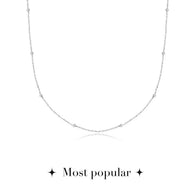 Layering Sphere Chain Necklace (Silver)