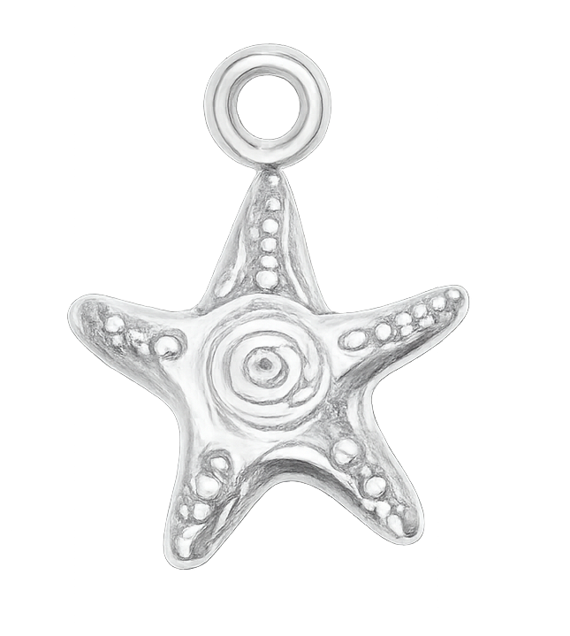 Written In The Sand Starfish Charm (Silver)