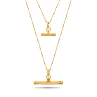 Mini & Me T-Bar Necklace Set (Gold)