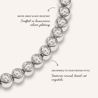 Bezel Set Tennis Bracelet (Silver)