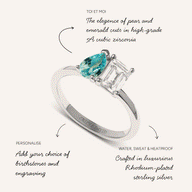Custom Toi Et Moi Birthstone Legacy Ring (Silver)
