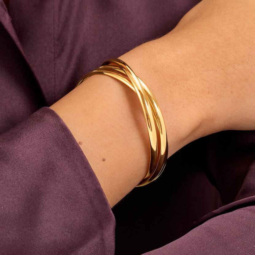 Trilogy Bangle (Gold)