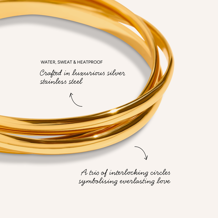 Trilogy Bangle (Gold)