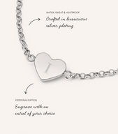 White Quartz Heart Bracelet (Silver)