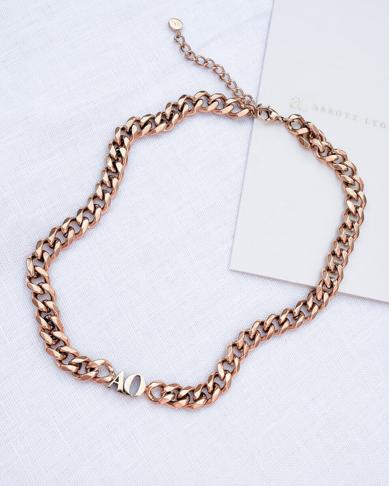 Initial Curb Set (Rose Gold)