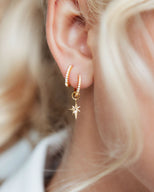 Sterling Silver Starburst Ear Set (Gold)