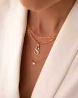 Mini Heart Birthstone & Initial Set (Gold)
