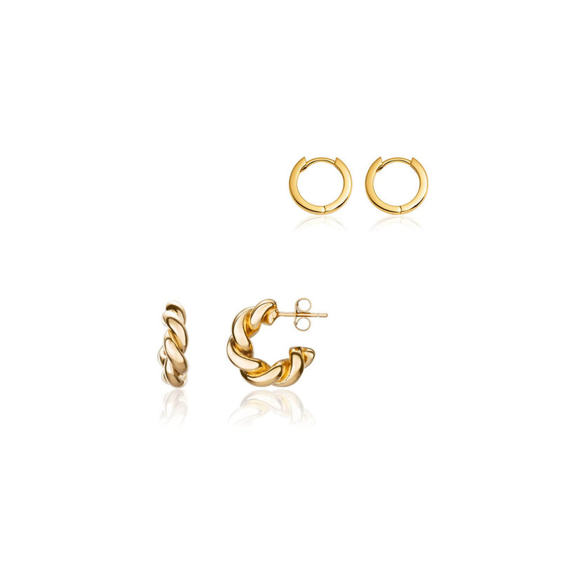 Twisted Huggie Set (Gold)