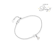 Birthstone & Made Mine Letter Bracelet (Silver)