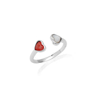 Custom Heart Birthstone Ring (Silver)
