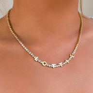 Custom Name Tennis Necklace (Gold)