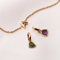 Birthstone & Made Mine Letter Bracelet (Gold)
