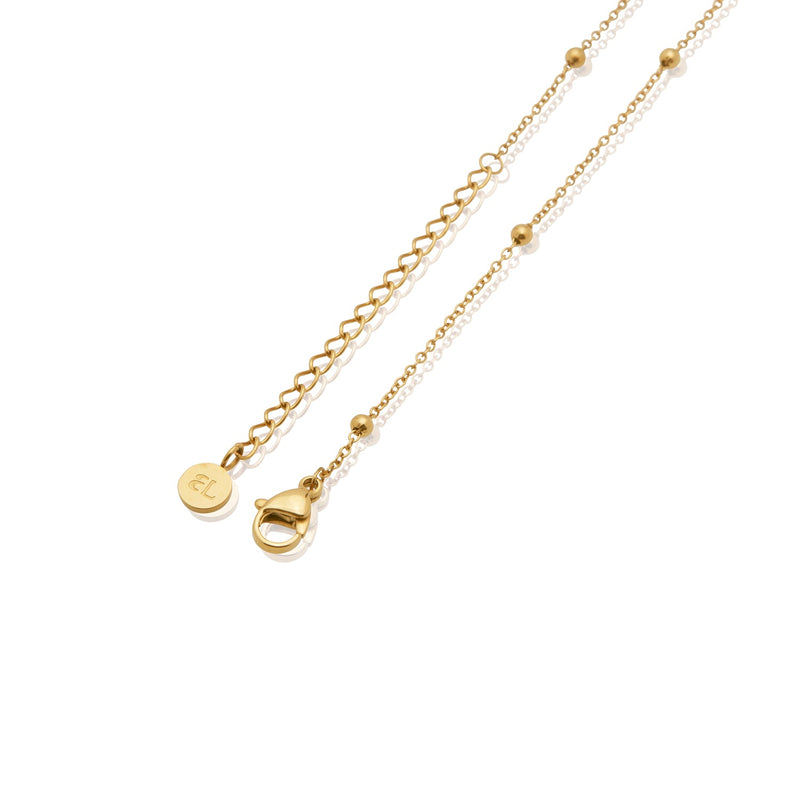 Bubble Initial Sphere Necklace (Gold)