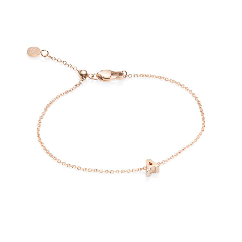 Birthstone & Made Mine Letter Bracelet (Rose Gold)