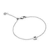 Birthstone & Made Mine Letter Bracelet (Silver)