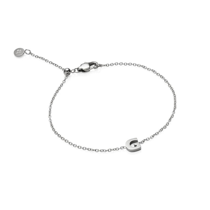 Birthstone & Made Mine Letter Bracelet (Silver)