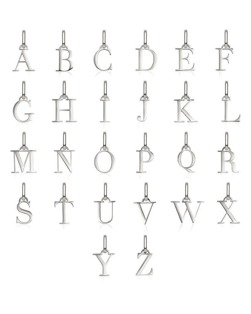 Letter & Birthstone Figaro Chain Bracelet (Silver)