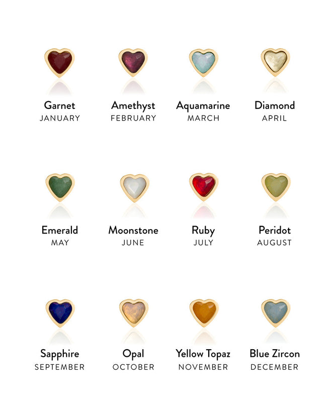 Mini Heart Birthstone Bracelet (Gold)
