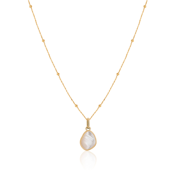 Organic Moonstone Necklace (Gold)